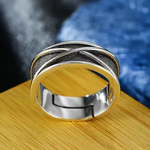 RRetro Time Space Goku Black Ring Punk Gothic Open Ring For Men Handmade Unisex Designer Jewelry Accessories Anime Lovers Gift