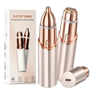 2 in 1 Facial & Eyebrow Hair Trimmer, Electric Eyebrow Trimmer, Lip Facial Body Hair Removal Tool, Facial Hair Care Tool, Electric Shaver Women, Eyebrow, Epilator Hair Remover outdoorfun