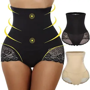 Tummy Control Shapewear Panties for Women High Waisted Abdomen Thighten Shaping Underwear Lace Body Shaper Girdle