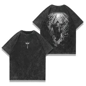 valentine shirts Washed Black Jesus Cristo Oversized Tee: Faithcore Christian Streetwear