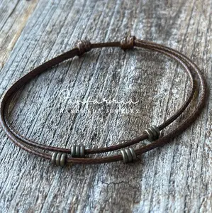 Turner, Brown Simple Anklet Bracelet Bronze Accents