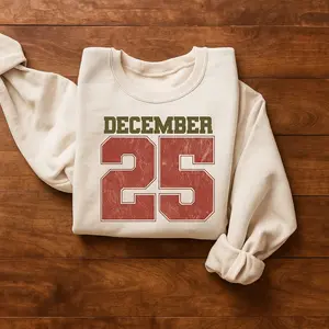 Retro December 25 Christmas Sweatshirt | Vintage Holiday Crewneck | Cozy Winter Sweater | Cute Womens Christmas Shirt | Perfect Christmas Gift