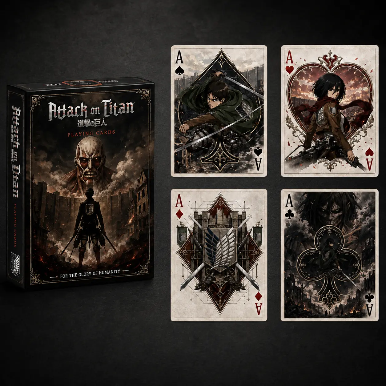 Attack on Titan Anime Character Poker Deck, AOT Playing Card, Ultimate Otaku Gift