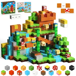 Magnetic Blocks-100PCS Magnetic Toy World Set Magnetic Building Blocks, STEM Montessori Sensory Toys for Toddlers Kids Boys Girls Ages 3 4 5 6 7 8 9 10 Christmas Birthday Gifts Boys, Magnetic Cubes, Stem Learning Blocks