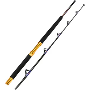 Saltwater Fishing Trolling Rod 1 count/2  Heavy Roller Rod Big  Conventional Boat Fishing Pole with Roller Guides (30-50lb/50-80lb/80-120lb,5'6"/6'6")