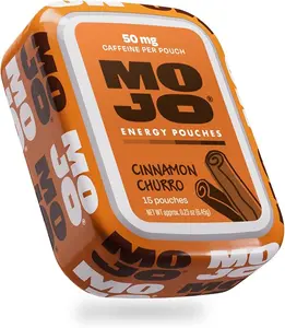 MOJO Energy 50mg Caffeine Pouches, Blue Raspberry, 15 Pouches, 1-Pack