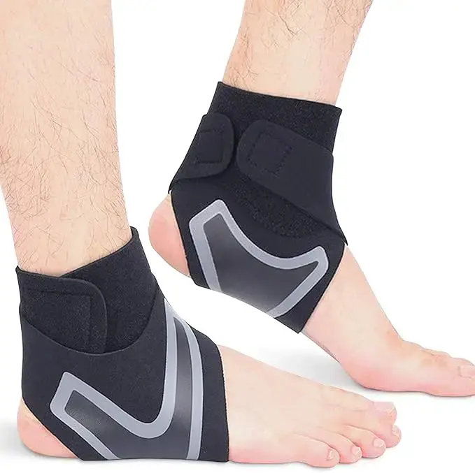 Ankle Protective Compression Wrap with Hook & Loop Straps - Straps Lock In, Multi-Size, All Seasons Sprain-Prevent Aid for Men & Women Sports Outdoor Guard Brace