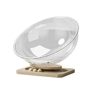 Space Capsule Cat House Winter Warm All-Season High Transparency Acrylic Solid Wood Turntable Cat Toy Pet Supplies
