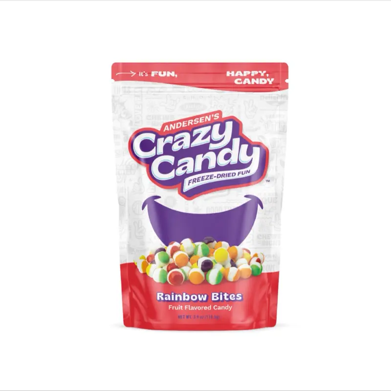 Andersen's Crazy Candy Freeze-Dried Rainbow Bites 4 Ounce Snacker Bag Fruit Flavored Fun Treat
