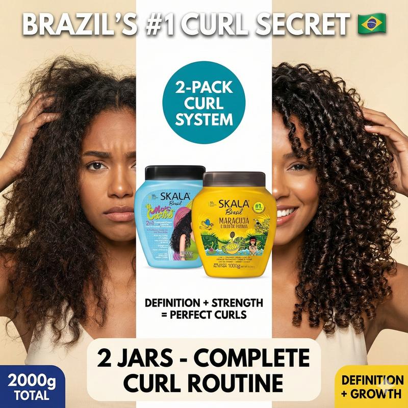 2-Pack Skala Expert Mais Cachos & Passion Fruit + Patauá Oil Creams Vegan Curly Haircare • 35.27 oz Each