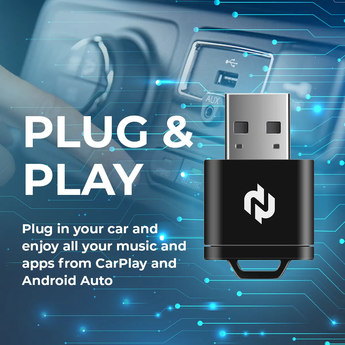 Wireless CarPlay Adapter for NIO ET5 ET7 EP9, Plug & Play Android Auto