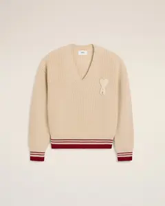 AMI PARIS Sweater in college ribs wool Unisex Apparel