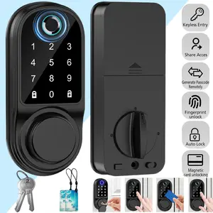 Security Smart Lock, Fingerprint Keyless Entry Door Lock, App Remote Control, Front Door Smart Lock