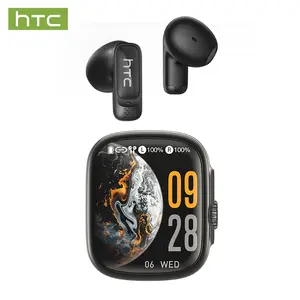 HTC NE72 Bluetooth 6.0 Earbuds with Touch Screen Real Time Translation Built-in Translator IPX7 Waterproof Low Latency Gaming TikTok Mode Hands-Free Scrolling 32 Ohm HiFi Audio for Content Creators Gamers