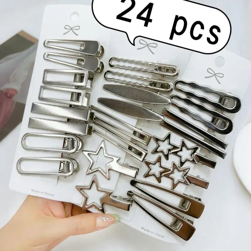 Cute Star Design Hair Clips Barrettes Hairpins As Gift, Y2k Hair Accessories for Women & Girls, Star Shaped Hair Clips, Casual Versatile Minimalist for Daily Wear, Perfect Gift Idea, Super Cute Clips, Hair Clip Set, Hairclips