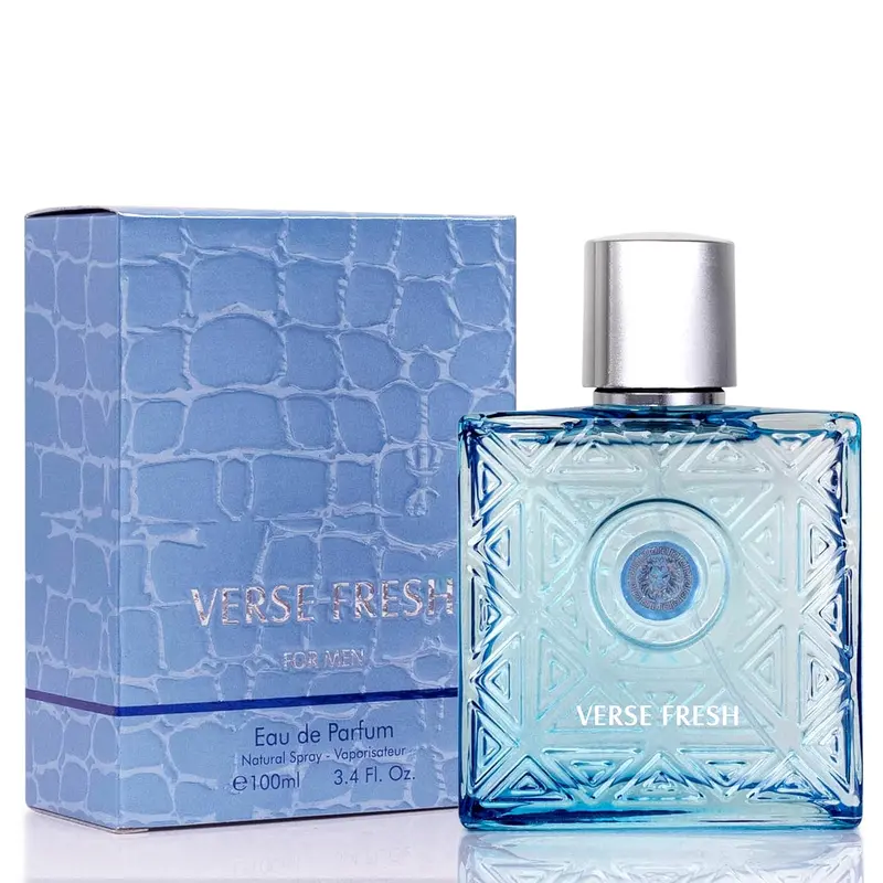 NOVOGLOW Verse Fresh Eau De Parfum (EDP) for Men, 3.4 oz/100ml, Long-Lasting Fruity-Aromatic Citrus-Woody Herbal Perfume with Cedarwood, Lemon & Amber Notes, Cedarwood Scented Fragrance for Extended Everyday Wear (3 to 3.9 fl oz Range)