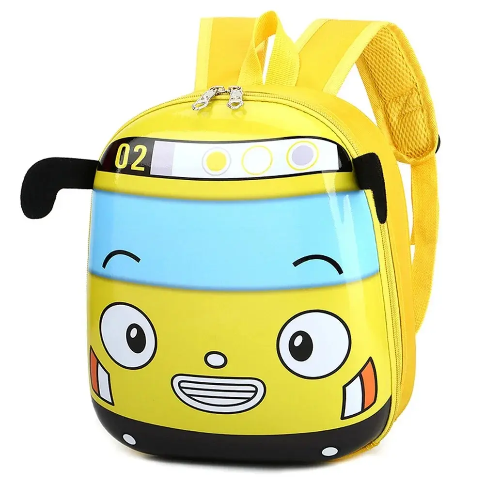 Cute 3D cartoon bus-shaped student backpack