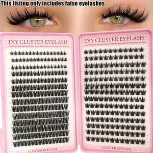 400 Piece False Eyelash Extension Kit, High Capacity Individual Cluster Set, Eyelash Clusters, D Curl Fluffy Lashes, DIY Daily Use, Party, Travel Gift, Cluster Eyelashes