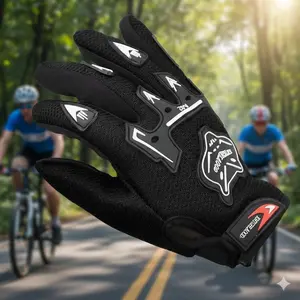 Breathable Anti-Slip Motorcycle Gloves: Lightweight & Comfortable Unisex for All Seasons, Motorbike Outdoor Riding, Fitness Training. Shock-Absorbing, Sweat-Wicking & Durable Palm Design. Essential Mountaineering Cycling Protective Gear.