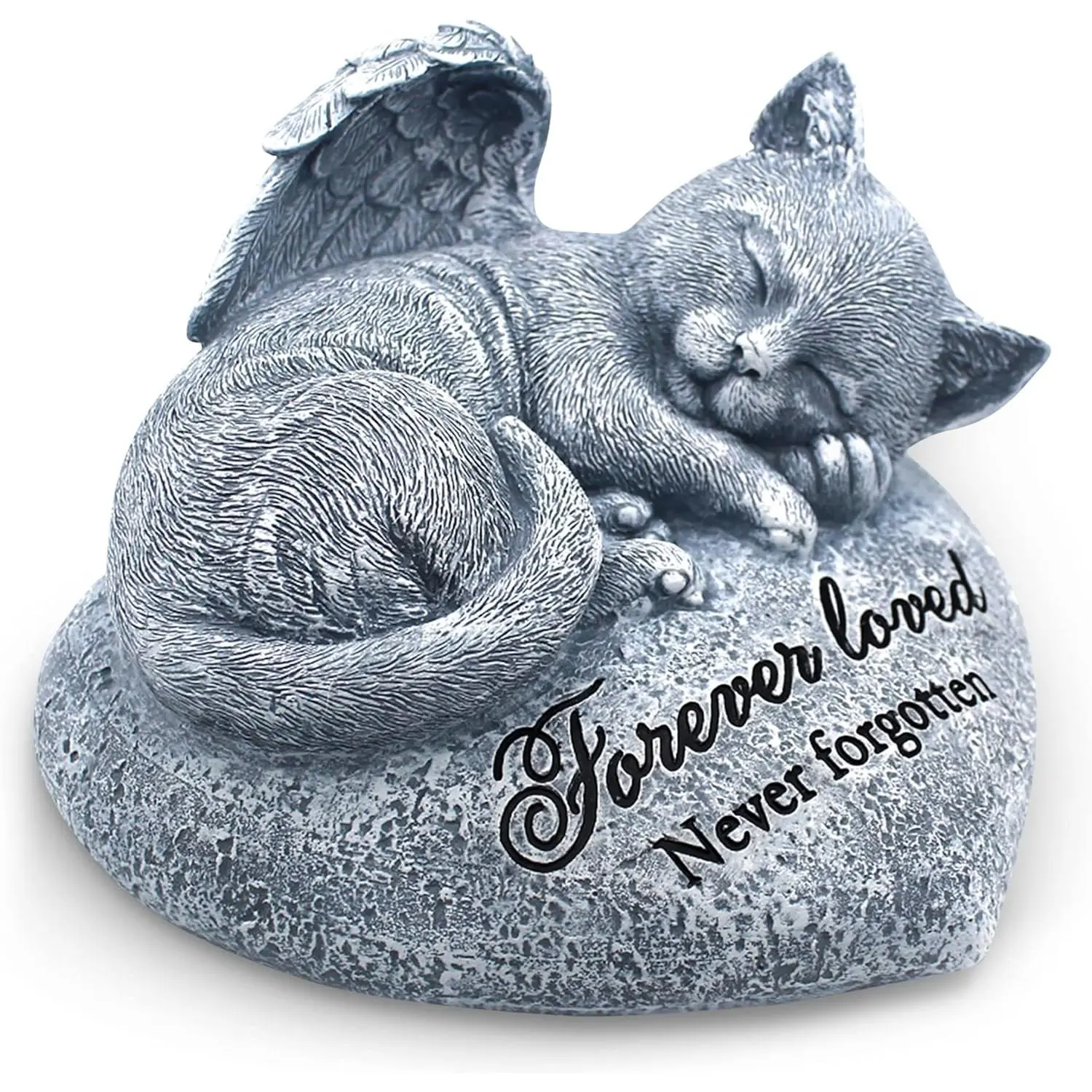 Sleeping Cat Garden Statue, Pet Memorial Stone Grave Marker, Thoughtful Sympathy Gift for Cats, Beautifully Packaged Memorial Headstone