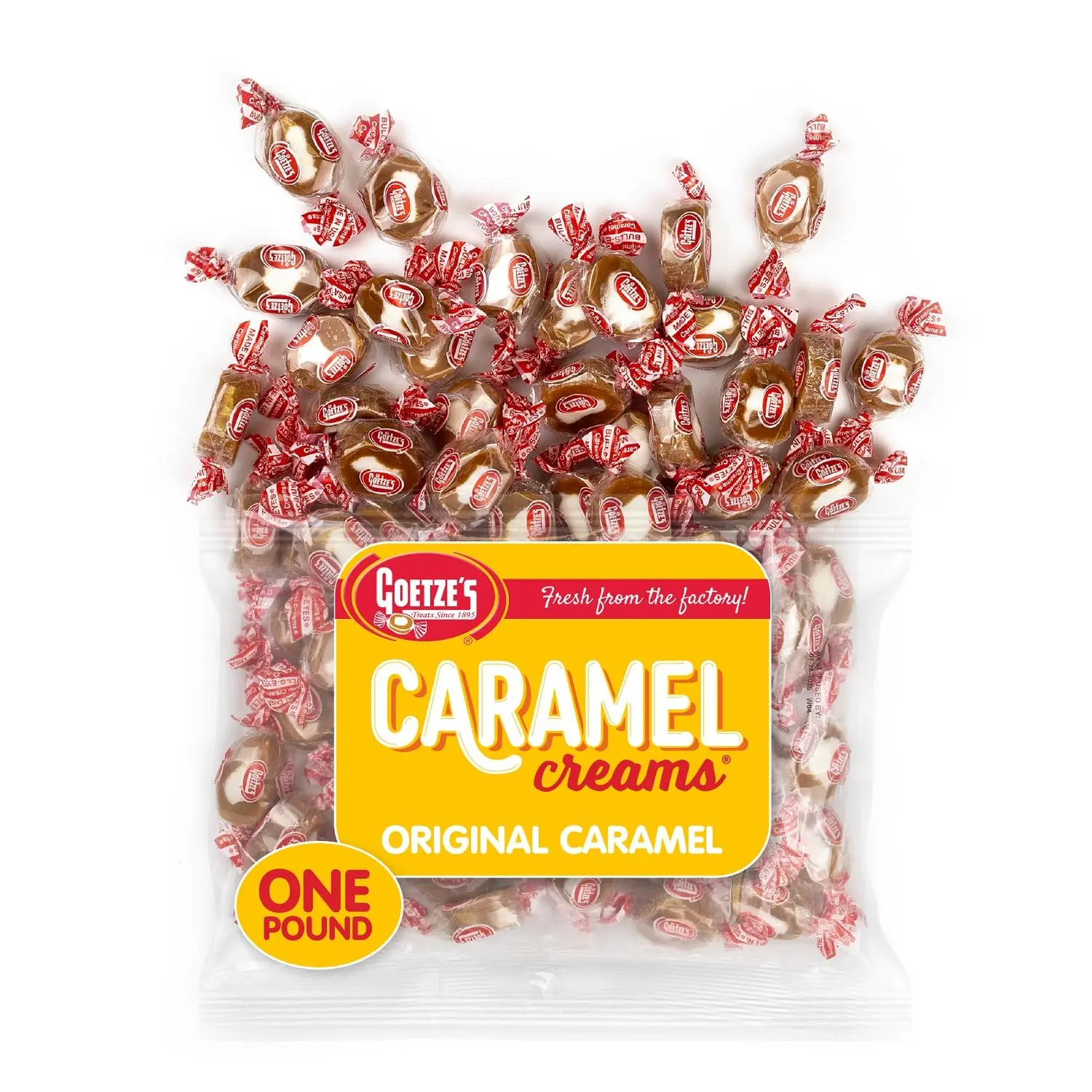 Candy Classic Vanilla Caramel Creams, 1 lb Bag | Individually Wrapped Chewy Caramel & Vanilla Cream Treats, Fresh from the Factory