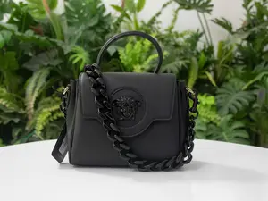 Pre-owned VERSACE Leather Shoulder Bags Black Black La Medusa Satchel New