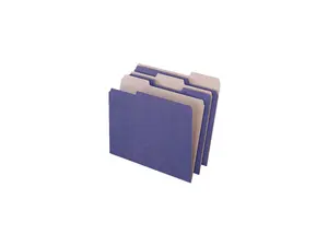 Tops Pendaflex 04335 Recycled Paper File Folders, .33 Cut Top Tab, Letter, Violet, 100-Box