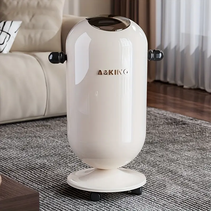 Single Pack, Large Capacity Trash Can with Lid and Wheels, Flip-Top Storage Bin, Stylish PP Material Design, Suitable for Kitchen, Bathroom, Office, Bedroom, Living Room, etc., 5.28gal