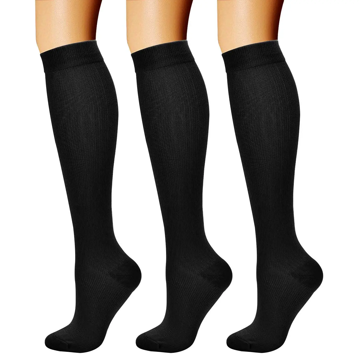 Sports Socks for Women & Men Circulation-Support Knee High Socks 20-30 mmhg-Best for Running,Travel