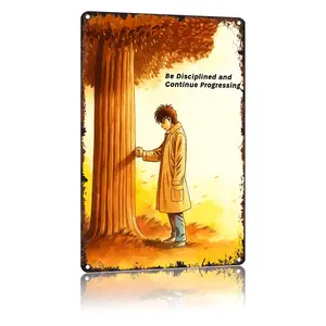 Vintage Hajime No Ippo Art Deco Wall Sculpture Poster Funny Metal Sign Aluminum 8x12inch For Bathroom Bedroom Living Room Wall Decor