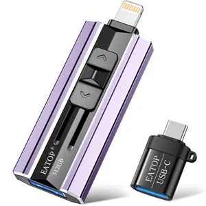 EATOP USB 128GB 256GB 512GB 1TB 2TB Flash Drive Intended for iPhone iPad, Memory Stick Storage for Photos and Videos Backup, Compatible with iPhone iPad Android PC, Plug and Play, No Application Required