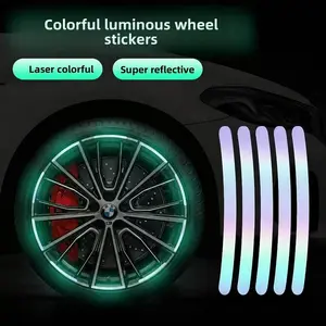 Car Stickers Glowing Wheel Hub Sticker, Luminous Car Stickers forNight High Reflective WheelStickers