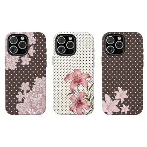 Lily Floral Polka Dot Phone Case,Vintage Aesthetic Gift for Her,for iPhone 17 16 15 14 13 12 11 Pro Max for Samsung S21 S22 S23 S24 S25 S26 Plus Ultra,The Best Gift for Yourself,Partner,Friends, and Family, Phone Accessories