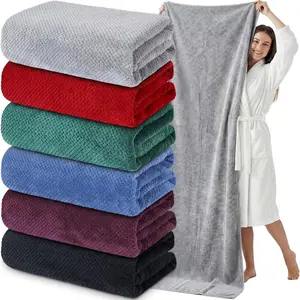 6 Pcs Oversized Bath Towels 40x80 Inches Large Bath Sheets for Adults Soft Quick Dry Absorbent Microfiber Shower Towels with Loop