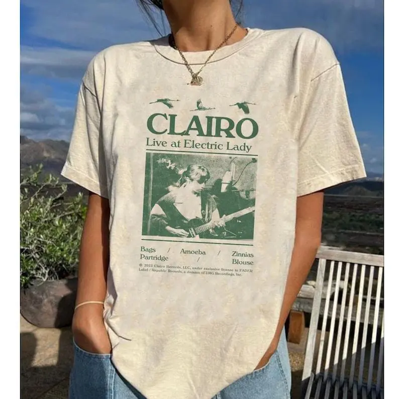 90s Retro Vintage Graphic Clairo Sling Album Live at Electric Lady Unisex Tee, CLAIRO Sling tracklist inspired Unisex Crewneck Menswear