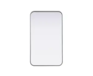 Elegant Decor MR8A1830SIL 18 x 30 in. Contour Metal Rectangle Mirror, Silver