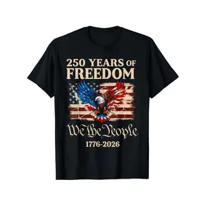 250 Years American Flag 250Th Anniversary TShirt 250Th Anniversary America 17762026 USA Flag Independence Day TShirt Fashionable And Casual Round Neck Tee Unisex Holiday Gift Casual Outing 2Retro Casual Crew Neck Printed T-Shirt