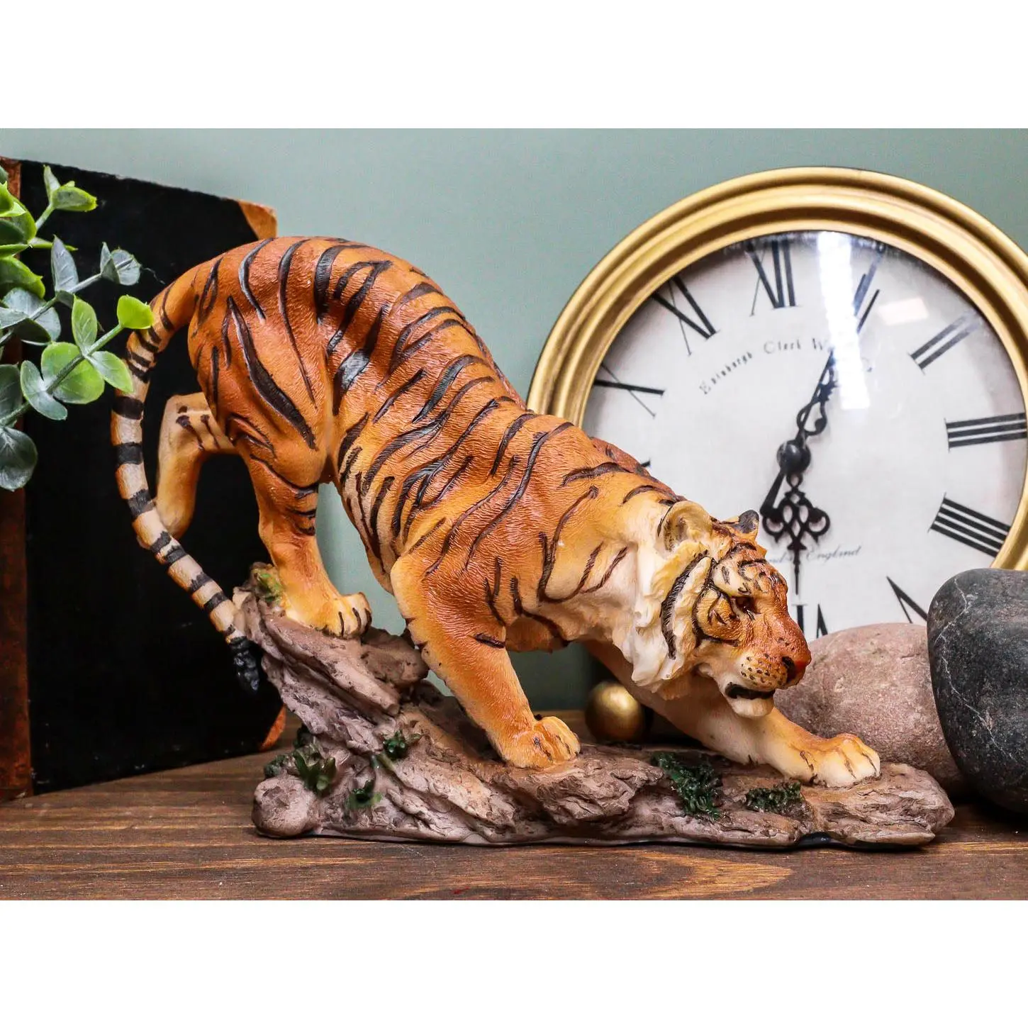 Ebros Polyresin Orange Bengal Tiger Figurine - 6"H Indian Sumatran Stealth Hunter Beast Giant Cat, Home Decor Accent, Ideal Gift Item