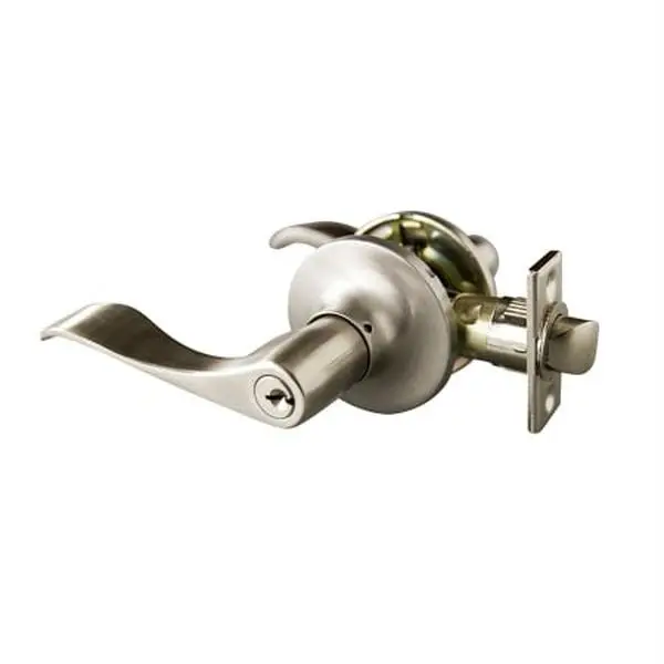 Stratford 6 Way Latch Entry Door Knob, Satin Nickel