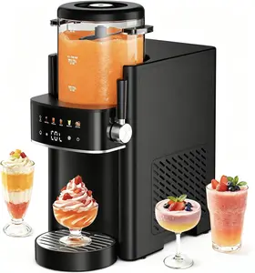 3-in-1 Slushie Machine & Soft Serve Ice Cream Machine, No Ice Needed,  Self-Freezing,automatic cleaning,6 preset mode , Frozen Drink, Milk Shake, Margaritas, summermusthave