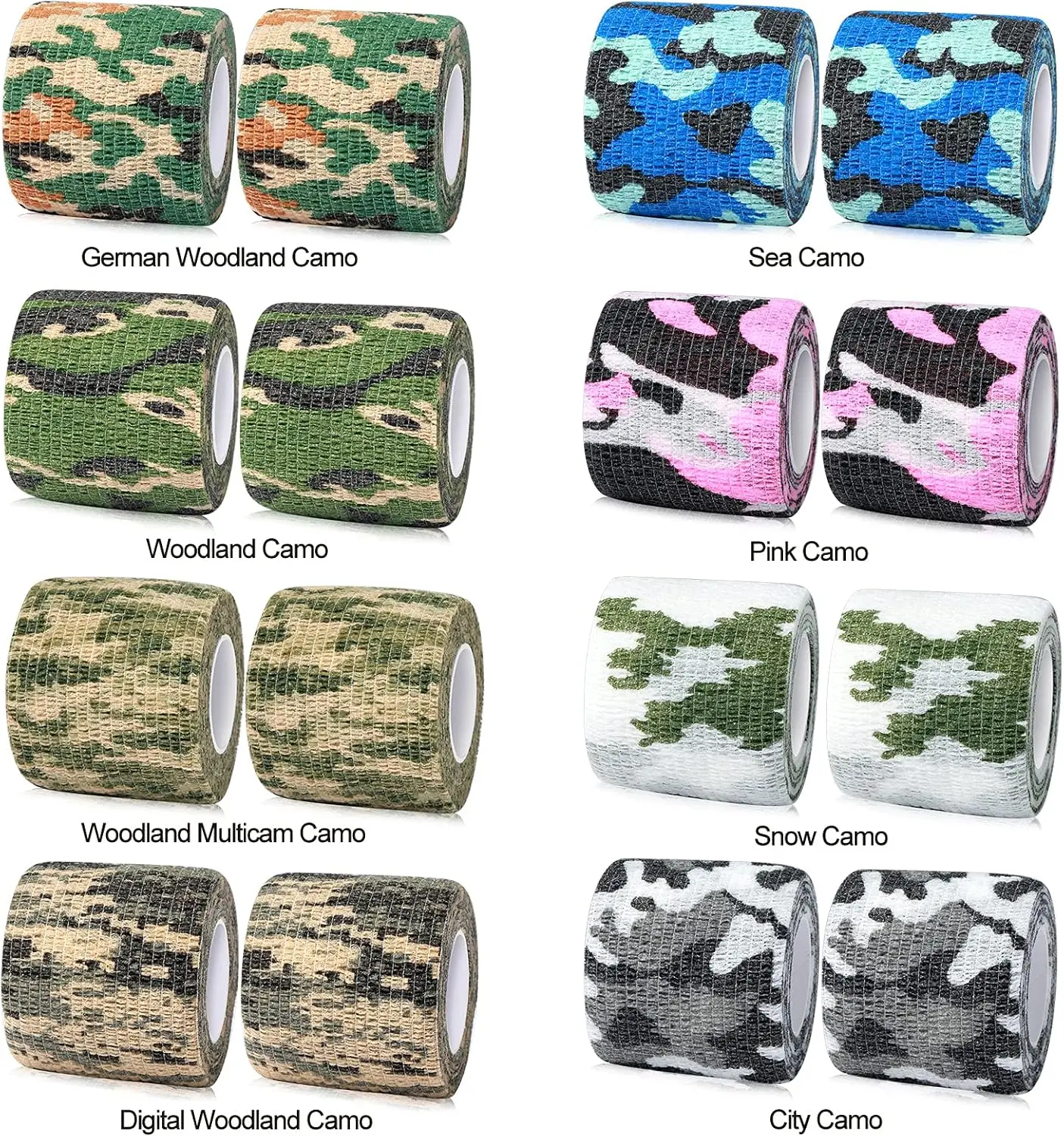 16Pcs Self Adhesive Bandage Wrap with 1 Pcs Scissors 2 inch X 5 Yards Elastic Cohesive Bandage Wrap,  Athletic Tape, Vet Wrap, Ankle Tape - Home Improvement.