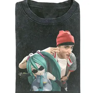 Anime Rap Collab Shirt, Hatsune Miku Meme Tee, Funny Otaku Streetwear T-Shirt, Vaporwave Cartoon Rapper Shirt, Japanese Pop Culture Shirt, Comfort Colors