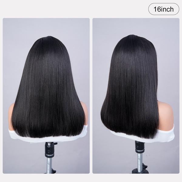 Layered Cut Bob Yaki Straight Wig 9x6 T Part Wear Go Glueless Bob Wigs Human Hair Bleached Knots For Women 180 & 250% Density Brazilian Deep Part Lace Glueless Wig