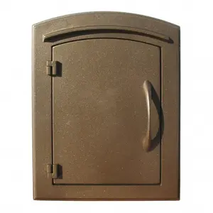 212 MAIN Manchester Non-Locking Column Mount Mailbox, 14 in. Plain Door, Cast Aluminum Weatherproof Mailbox with Bronze Finish (Model MAN-1400-BZ)