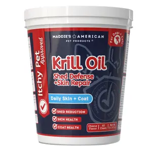 Maddie's American Krill Oil Shed Defense + Skin Repair 5-in-1 Soft Chews for Dogs & Cats - Itchy Pet Approved Supplement for Shed Reduction & Coat Health Relief