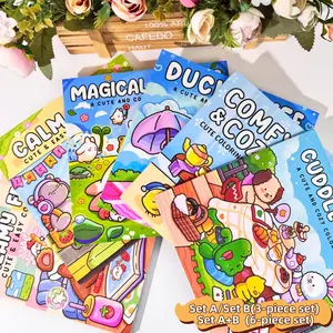 3/6 Piece Set Cute Coloring Books, Stress Relief Doodle Book, Perfect for Daily Leisure and Art Enthusiasts, Best Holiday Gift