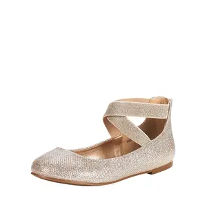 Dream Pairs Women's Elastic Closed Toe Flats with Ankle Strap