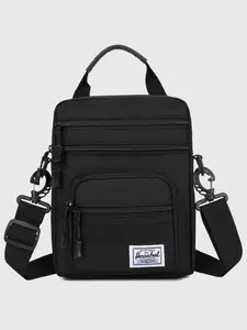 Multi-Pocket Vertical Crossbody Bag, Durable Nylon Adjustable Strap Casual Small Square Purse, Perfect for Everyday Use