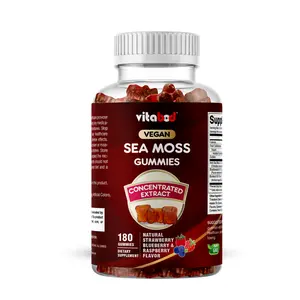Vitabod Natural Irish Sea Moss, Bladderwrack & Burdock Root Dietary Gummies – Botanical Extract Supplement, Vegan, Non-GMO, Plant-Based – 180 Count