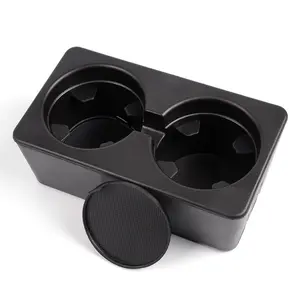 Dual Cup Holder Insert Fit For 07-14 GMC Cadillac Chevy Rear Seat Center Console